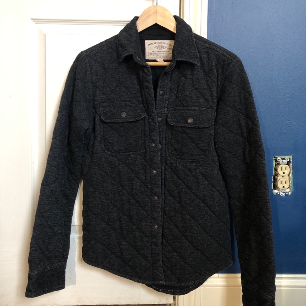 American Eagle Quilted Button Down Shirt Jacket